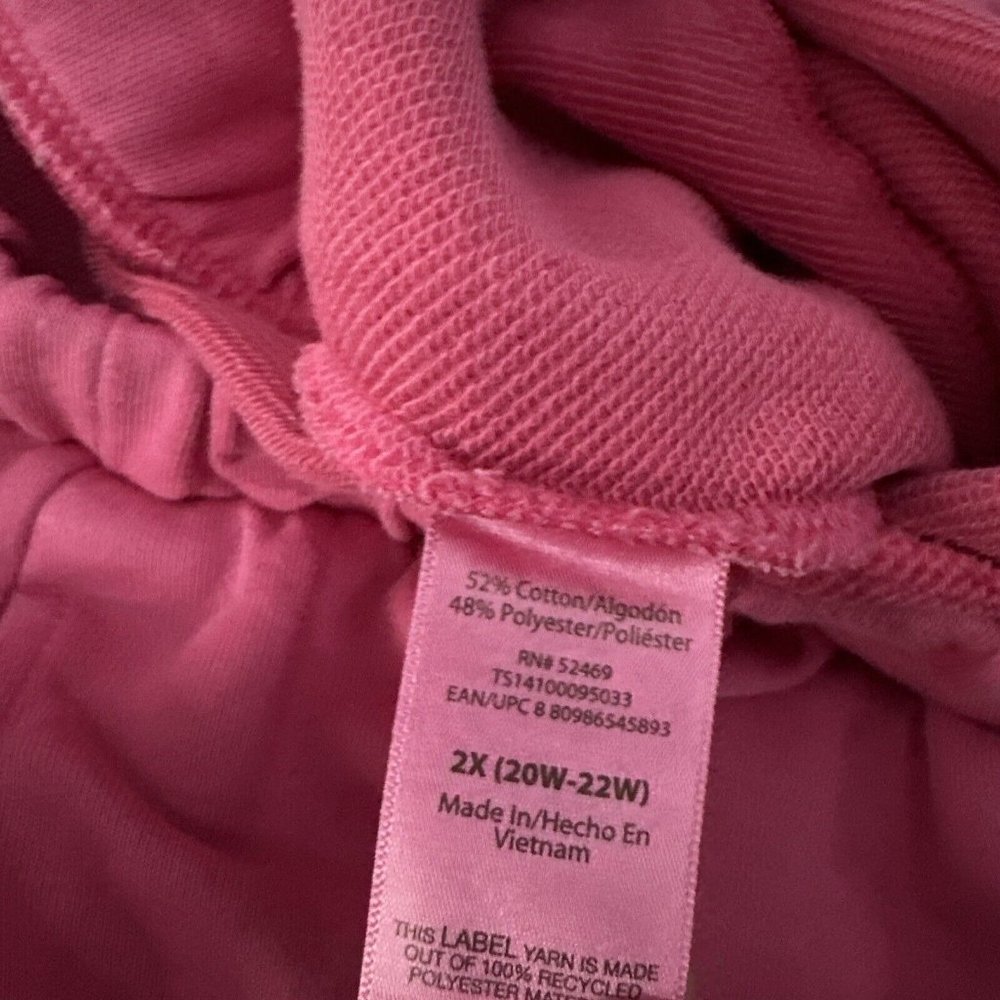 Terra & Sky womens NWT pink knit sweat shorts 2X 20W-22W elastic waist comfort - Picture 6 of 12